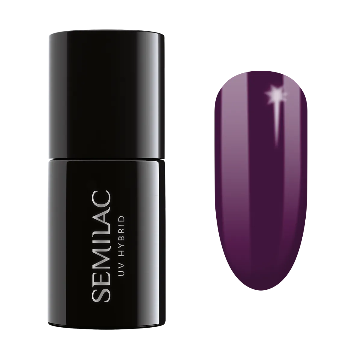 Semilac UV Hybrid Lakier hybrydowy, 015 Plum