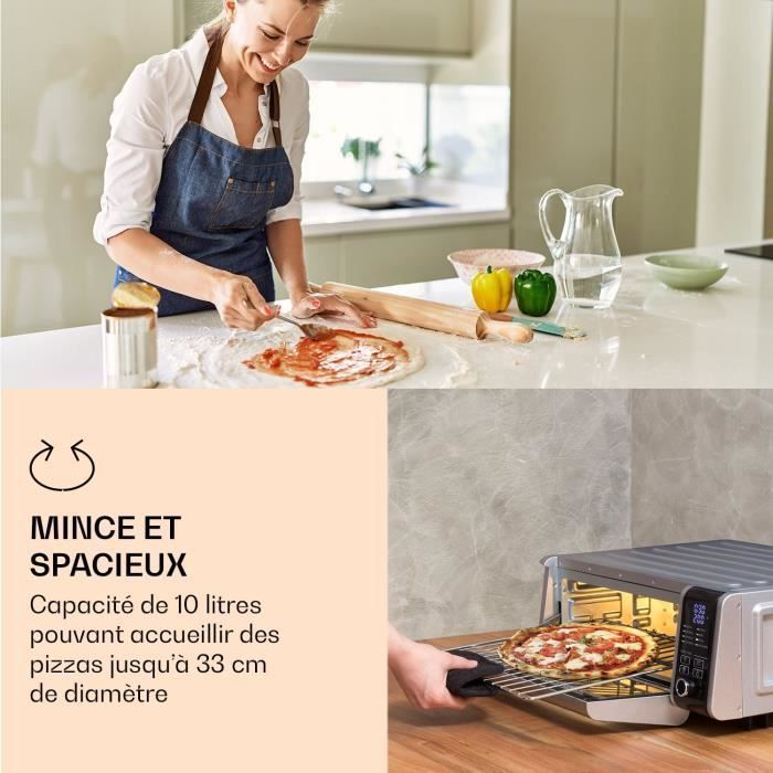 Klarstein Vita-Crisp heteluchtfriteuse 1700W 10L 8 functies Compact - Zilver