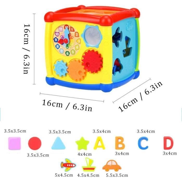 Cubo attività per neonati, centro attività multifunzionale 6 in 1, scatola di apprendimento per la prima infanzia