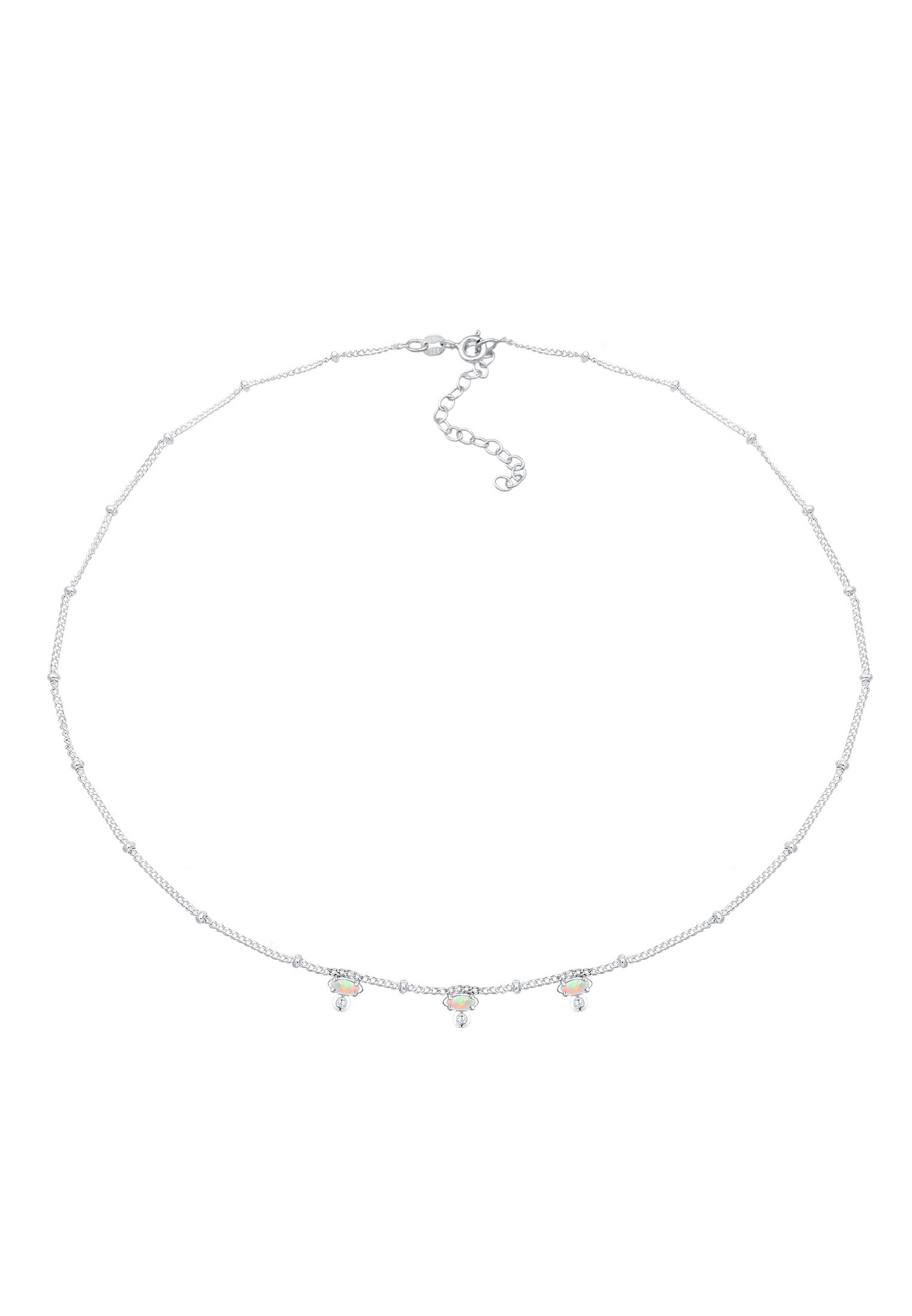 Elli Vintage Synthetischer Opal Zirkonia 925er Silber