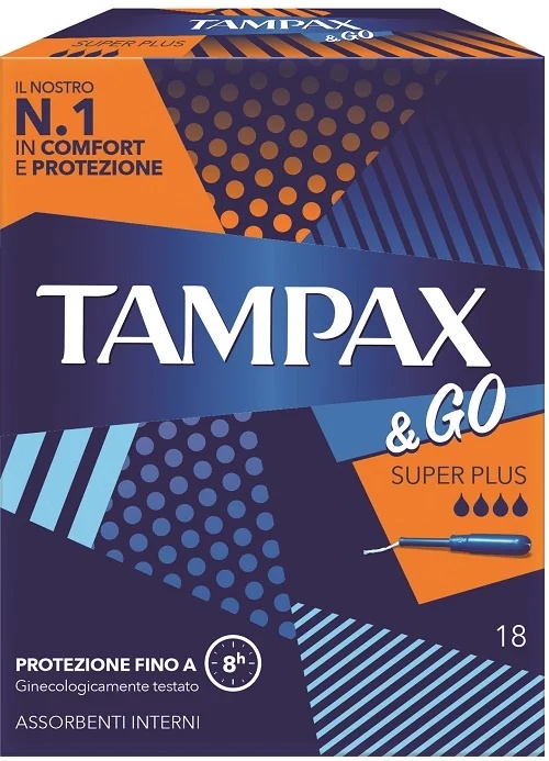 Tampax Tampax&Go Super Plus Tampons für die innere Anwendung, 18 Stück