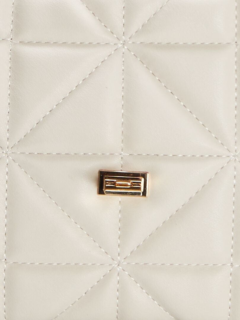 Schoudertas met doorgestikt effect - beige