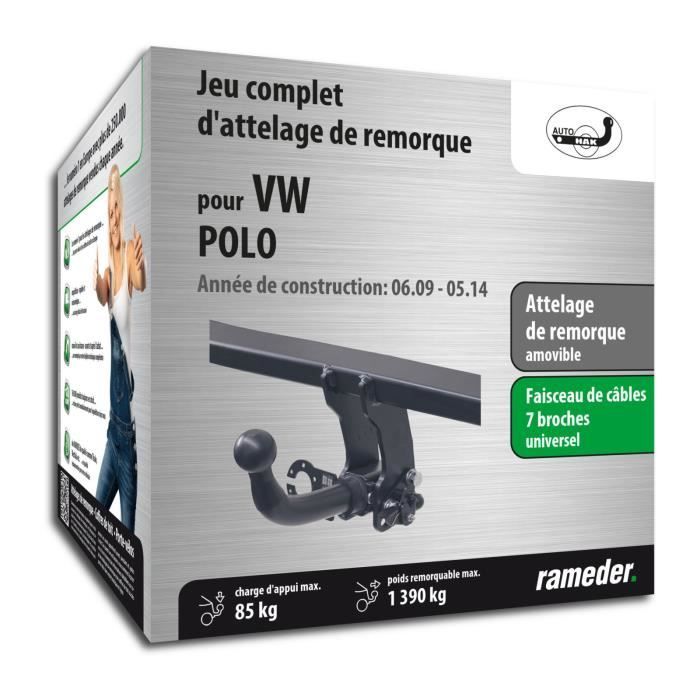 Enganche de remolque desmontable VW POLO AUTO-HAK con arnés de cableado de 7 pines - año de fabricación 06.09-05.14
