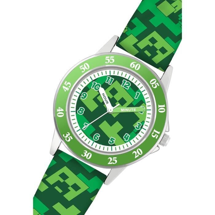 Reloj - Disney - Minecraft - Correa verde - Pantalla analógica - Para niño