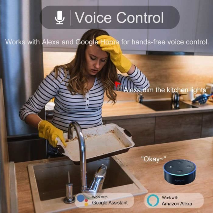 Ampoule Connectée LED WiFi Intelligente Dimmable 9W 1000Lm, B22 Smart Ampoule compatible avec Alexa, Echo, Google Home, 3 Pcs