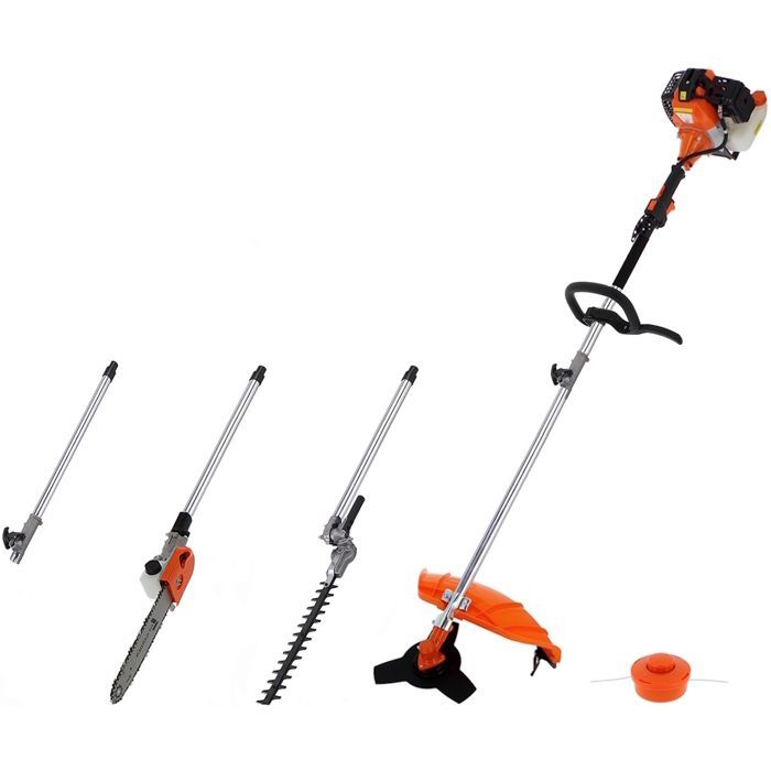GT GARDEN - Herramienta multifunción de gasolina 4 en 1: motosierra, desbrozadora, cortasetos y extensión.
