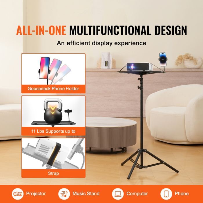Soporte para proyector - DUOKU - ZG-SJJTY - Altura ajustable 685-1600 mm - Plataforma de ABS - 5 kg máx.