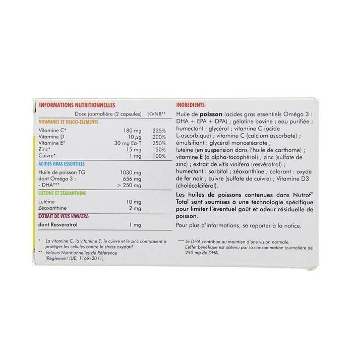 Complément alimentaire à visée oculaire, boite de 180 capsules - Théa Nutrof