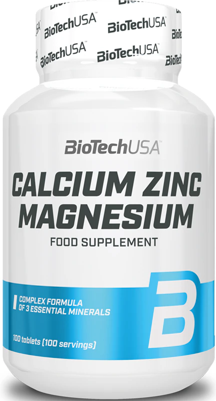 BioTechUSA Calcium Zink Magnesium voedingssupplement ter ondersteuning van de goede conditie van botten en tanden.