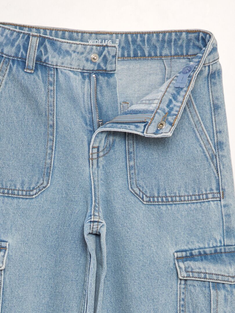 Spijkerbroek met wijde pijpen - BLAUW