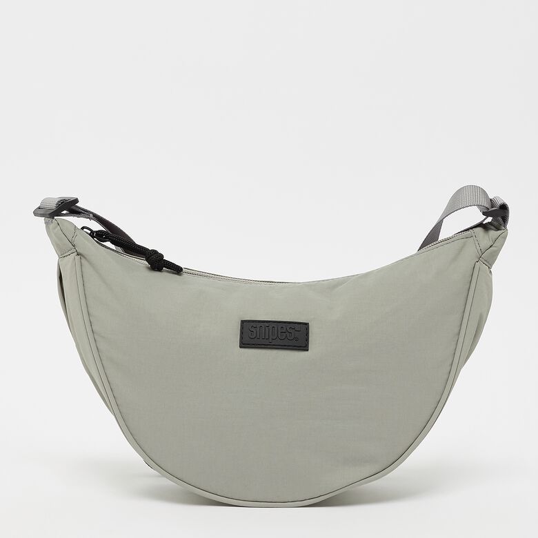 Borsa a tracolla con logo Basic e targhetta in gomma