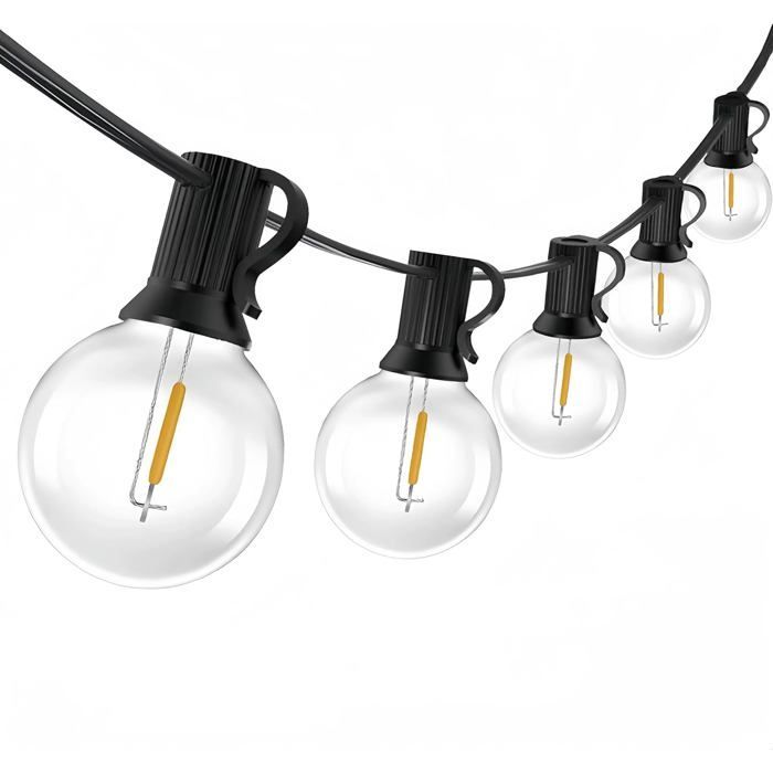 15M ulkokäyttöön tarkoitetut LED-valoketjut, G40 LED-polttimot, IP44 vedenpitävät, ulkokäyttöön tarkoitetut valoketjut