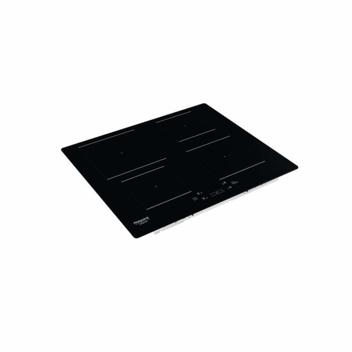 Table de cuisson induction - HOTPOINT - 4 foyers - L60 cm - HQ5660SNE - 7200 W - Rêvetement verre noir