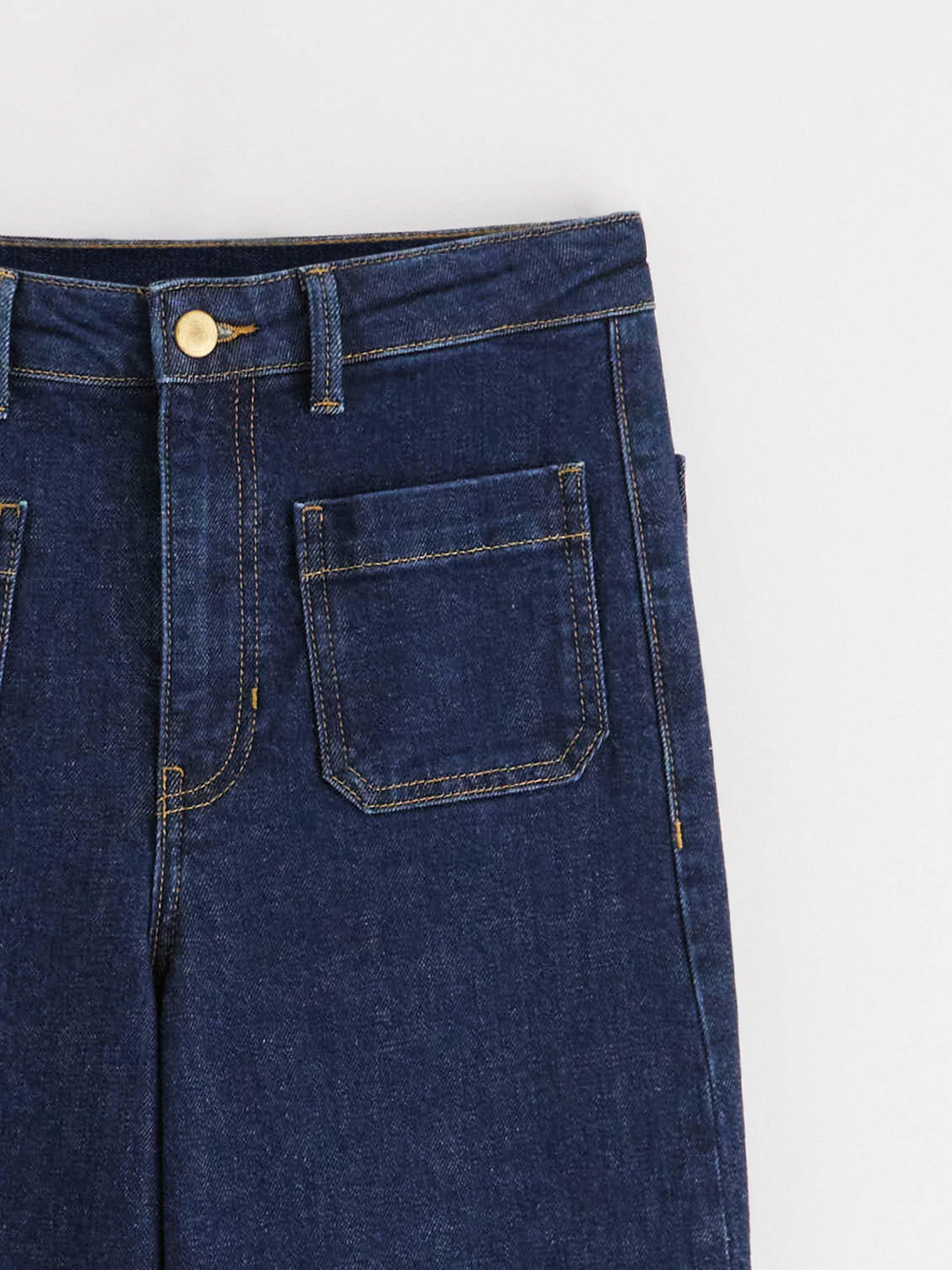 VIDE jeans med lett stretch i mørk denim