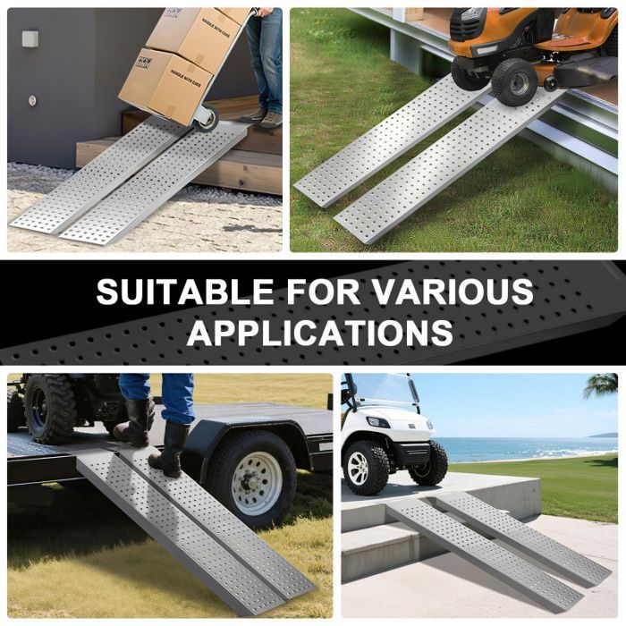 Rampa de carga Cecaylie 2x, rampa de acceso de 135 cm para motocicletas y automóviles, antideslizante, galvanizada, hasta 400 kg, RAMPA DE CARGA