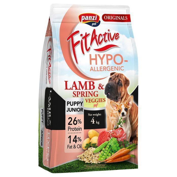 Fit Active Puppy/Junior 4kg – Croquettes au Agneau et Saumon sans Poulet – Alimentation pour Chiot et Jeune Chien