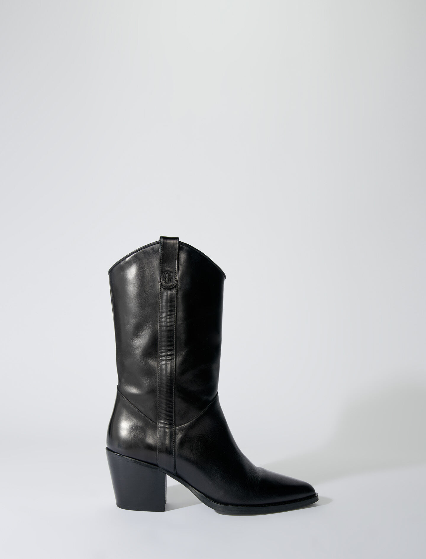 Ghete din piele cu toc - Negre