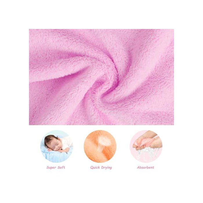 Débarbouillettes pour bébé en microfibre - PZCC - Lot de 24 - Molletonnées corail - Douces et absorbantes