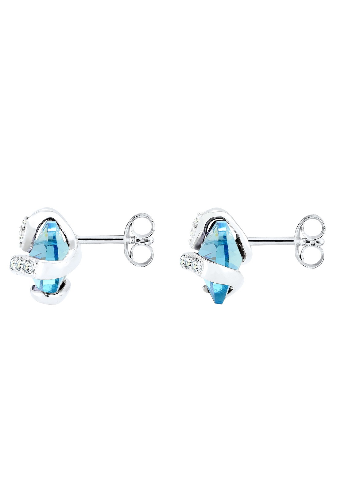 Elli Femmes motif cœur ludique avec cristaux en argent sterling 925