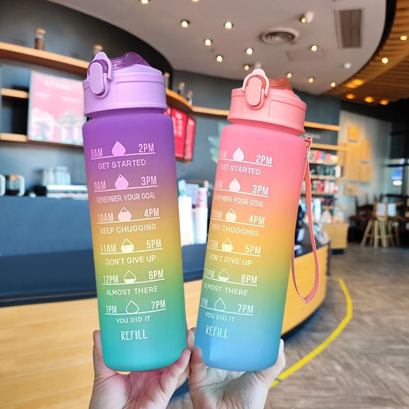 800 ml sportowa butelka na wodę, motywacyjna butelka na wodę, szczelne butelki do picia, podróże na świeżym powietrzu, siłownia, fitness, dzbanki do kuchni
