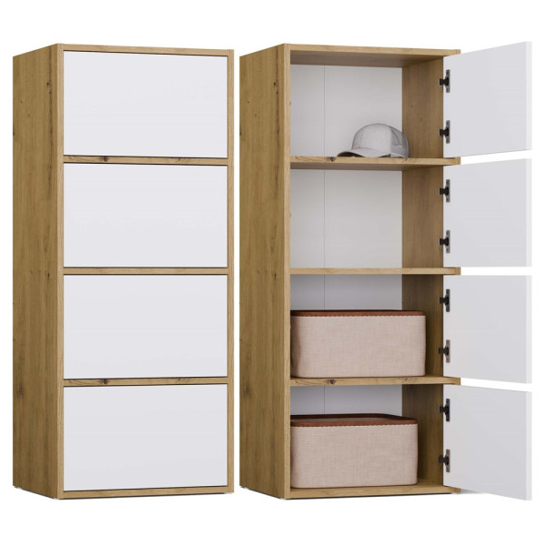 Komoda Topeshop ALMA Front Biel Korpus Dąb artisan
