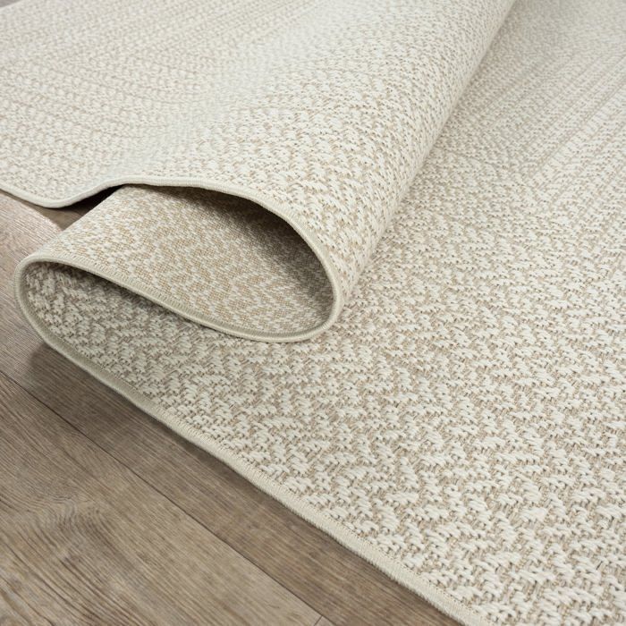 the carpet Kansas Tapis d'intérieur et d'extérieur  de aspect jute, résistant aux intempéries, Crème, 120 x 170 cm (5001)
