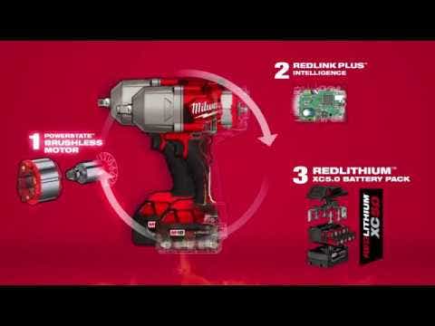 Chave de impacto de alto torque Milwaukee Fuel de 18V e 1/2 polegada com eixo de travamento M18FHIWP12-0