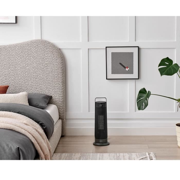 Calefactor oscilante con ventilador - Cerámico - OCEANIC - 2000 W - Control remoto - Negro
