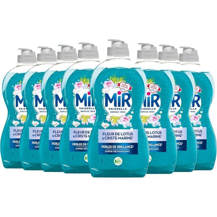 Liquide Vaisselle - Mir - Fleur de Lotus & Criste Marine - Lot de 8 - 450ml