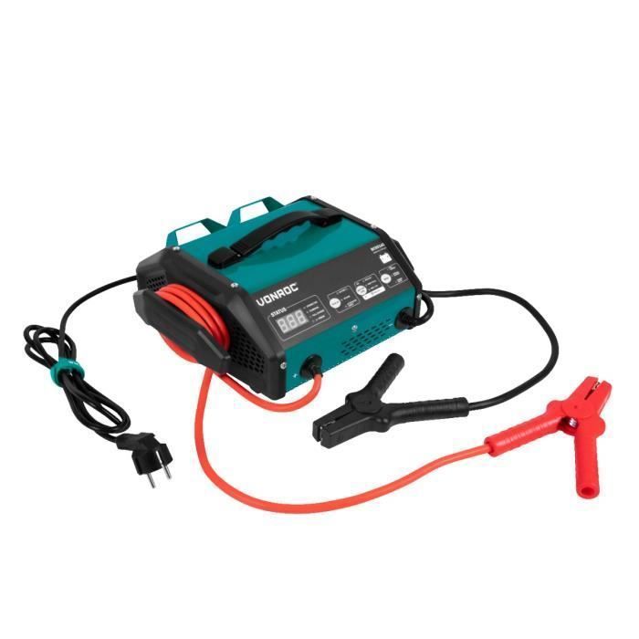 Chargeur de batterie avec démarrage rapide - Max. 15A - Pour batterie au plomb 6V et 12V