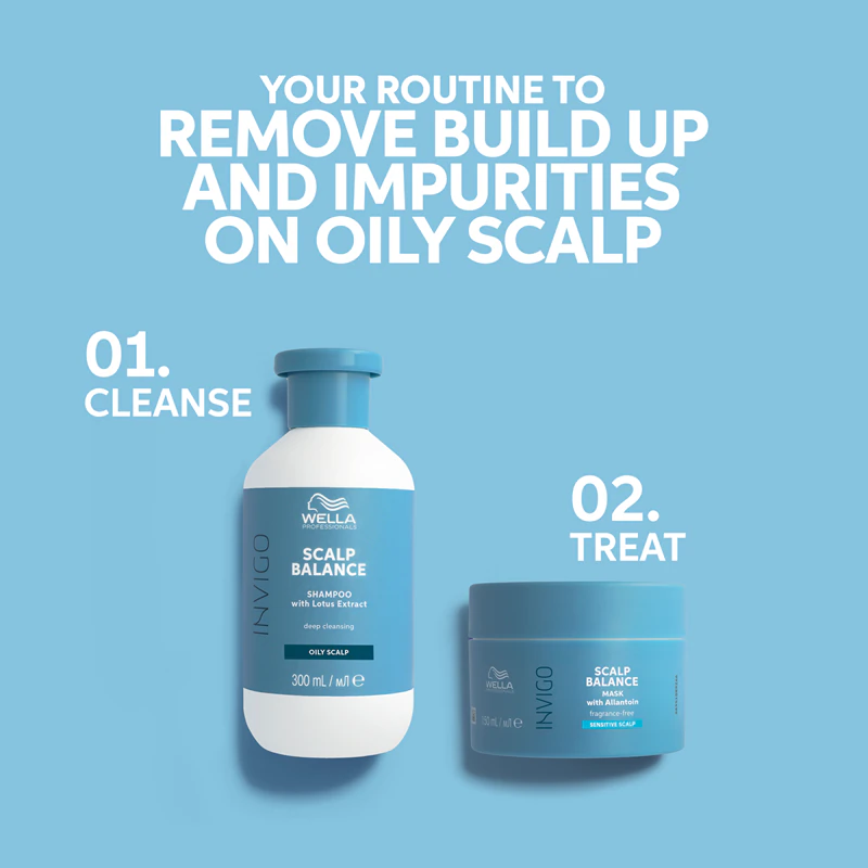 Shampoo de limpeza profunda Wella Professionals Invigo Scalp Balance para couro cabeludo oleoso