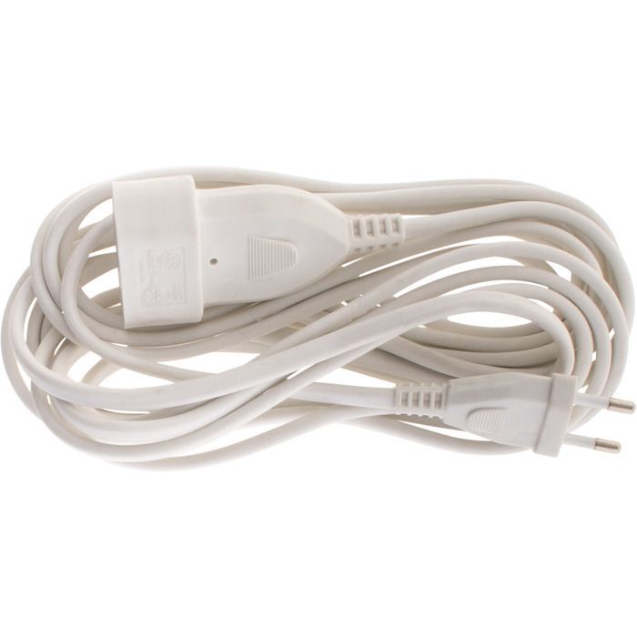 Cable de extensión HO5VV-F de 2x1mm² - 5m - blanco - Zenitech