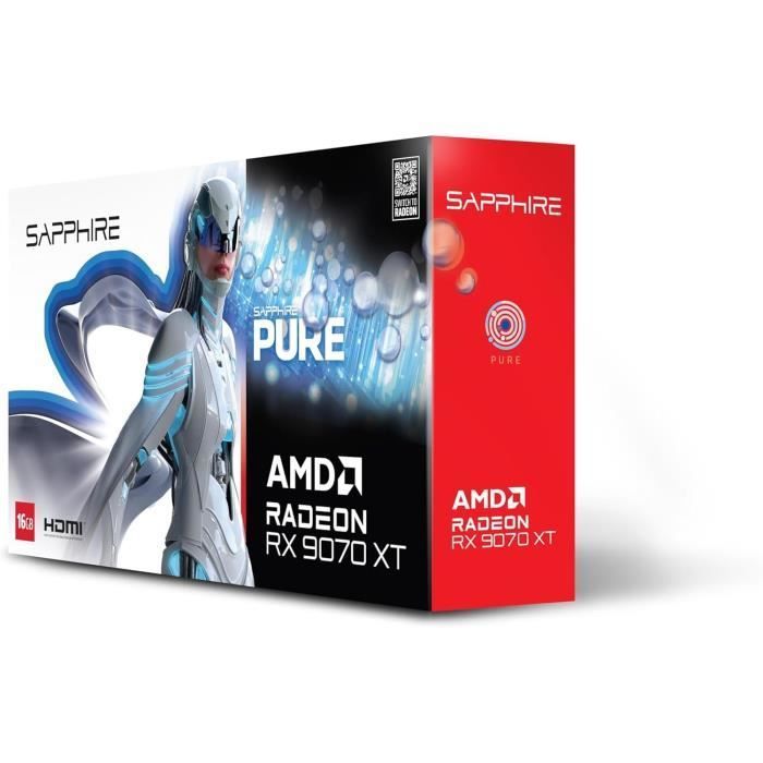 SAPPHIRE - Tarjeta gráfica - PURE AMD RADEON™ RX 9070 XT GAMING OC - 16 GB - Doble HDMI / Doble DP