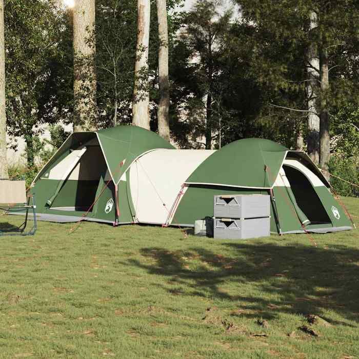 Tienda de campaña impermeable verde para 5 personas vidaXL, tienda de campaña, refugio de camping, refugio de jardín, tienda de jardín, refugio 4009587