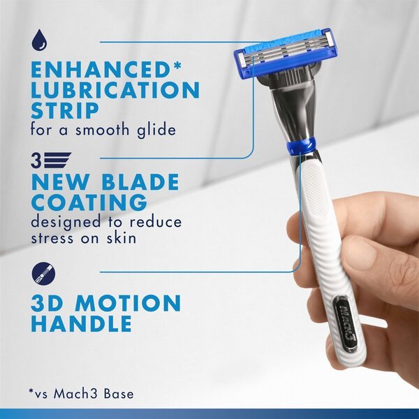 Sistem za britje Gillette Mach3 Turbo<br>Vključuje 2 nadomestni rezili