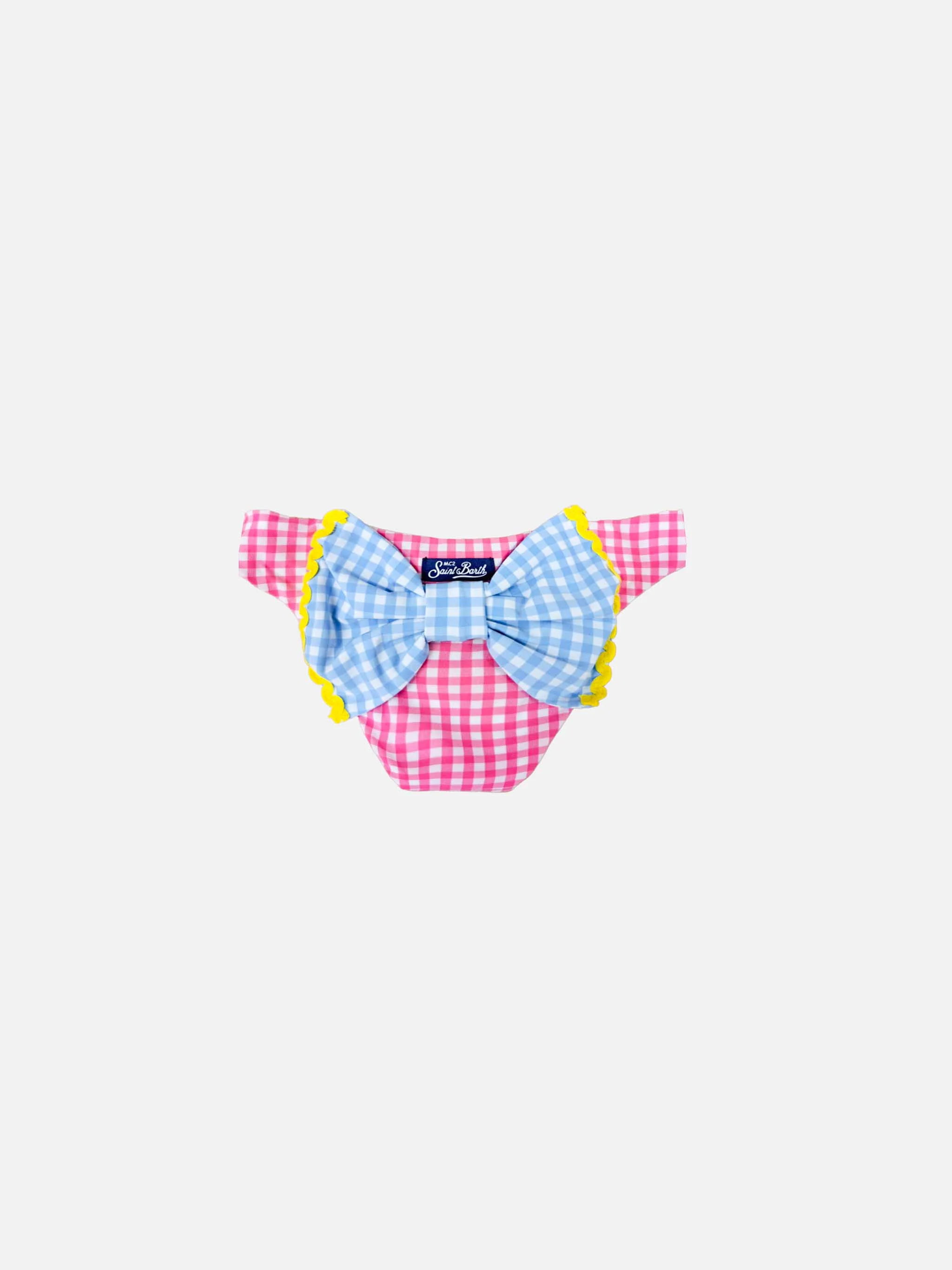 Braguitas de baño para niñas con estampado de cuadros vichy