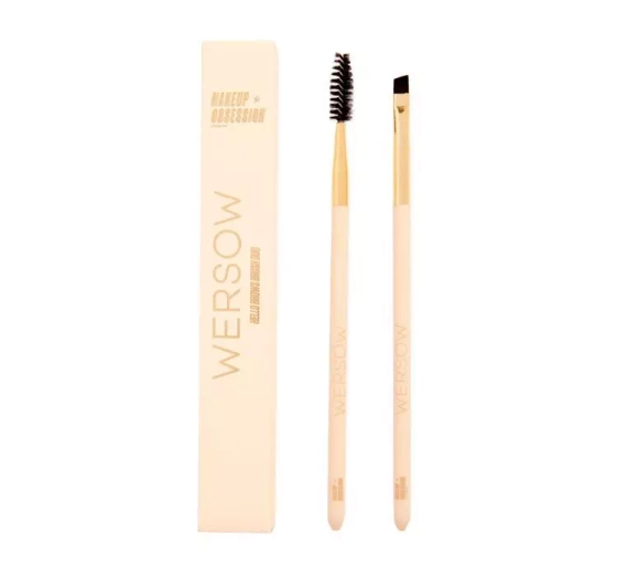 Makeup Obsession x Wersow Hello Brows brush duo zestaw dwóch pędzelków do makijażu brwi