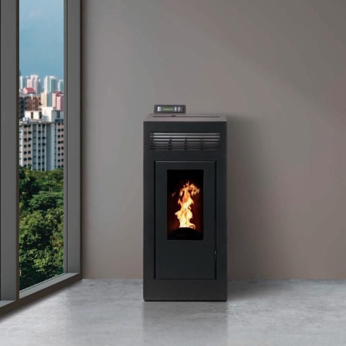 INTERSTOVES MARINA 13 Pellet-Ofen mit luftdichtem Rauchrohr und Abzug