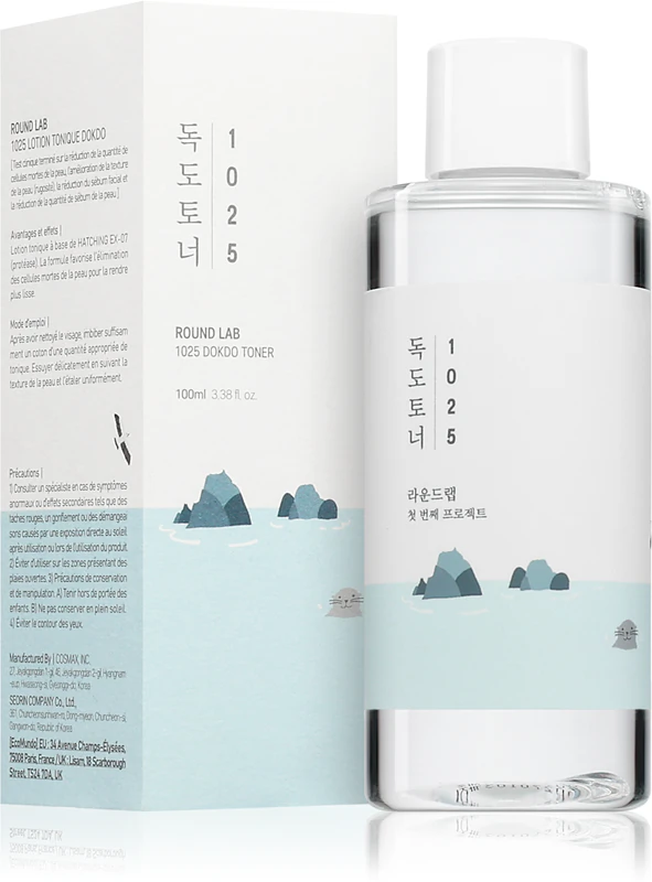 ROUND LAB 1025 Dokdo Toner hellävaraisesti kuoriva kasvovesi kosteuttavalla vaikutuksella