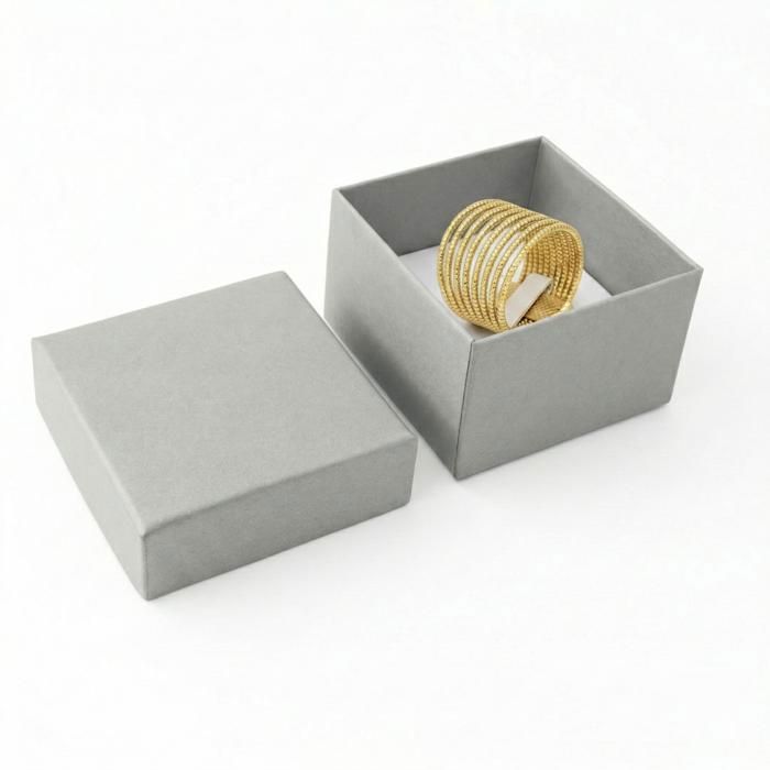 Anillo - Multihilera - Grabado - Chapado en oro amarillo de 18k - (9 filas) - Tallas 52 a 62 - Para mujer
