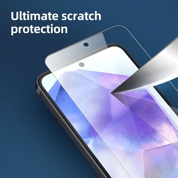 Pack of 3, Tempered Glass for Samsung Galaxy A55 5G, Effective Screen Protector against Scratches - Bubble-Free