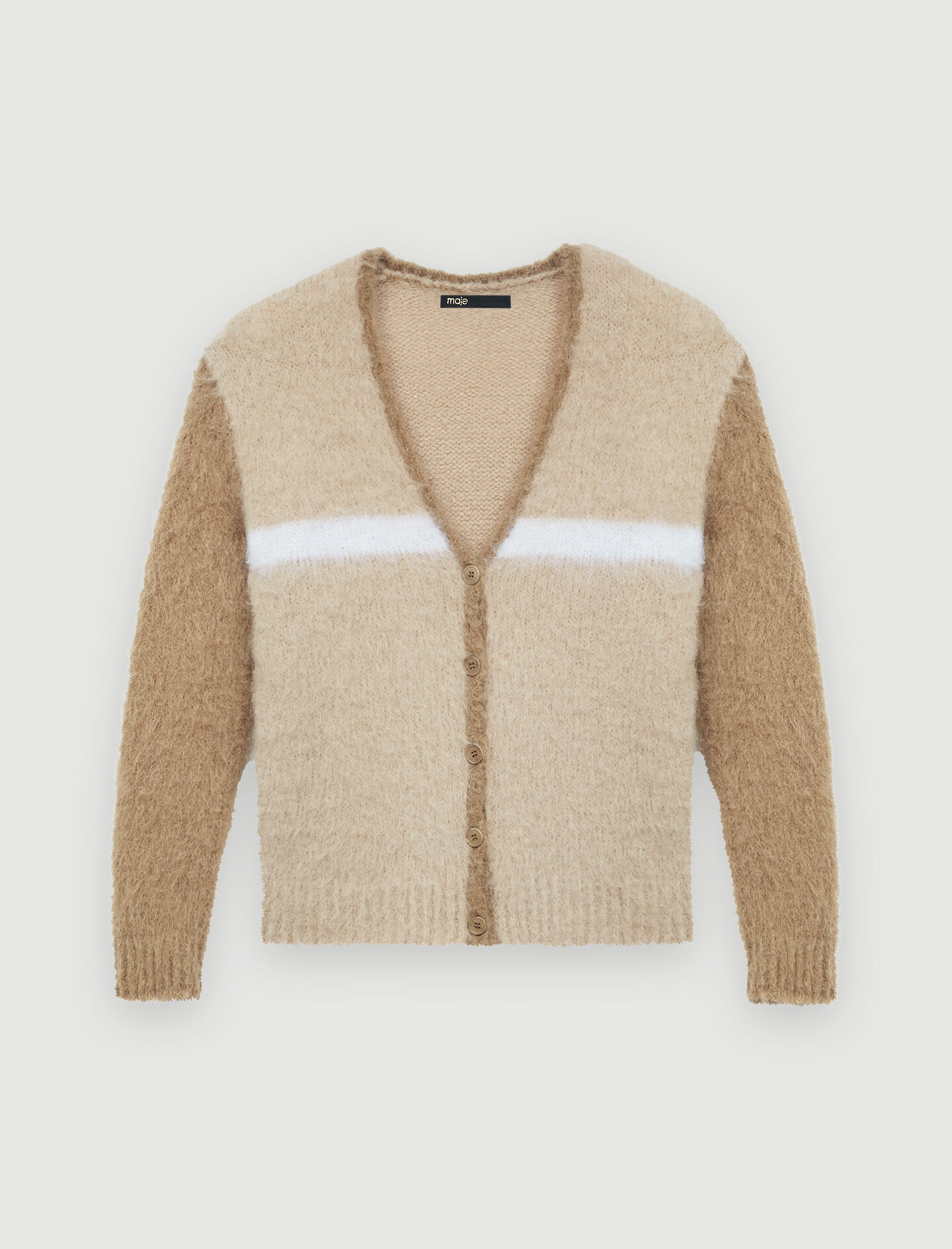 Gekaarde mohair cardigan - Camel