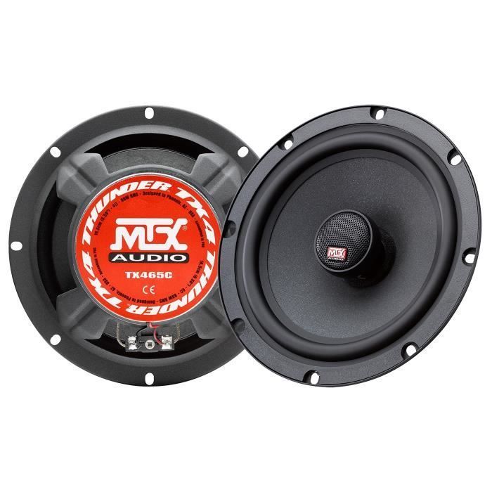 Altavoces coaxiales para coche MTX TX465C de 2 vías, 16,5 cm, 80 W RMS, con 4 conos de pulpa de celulosa.