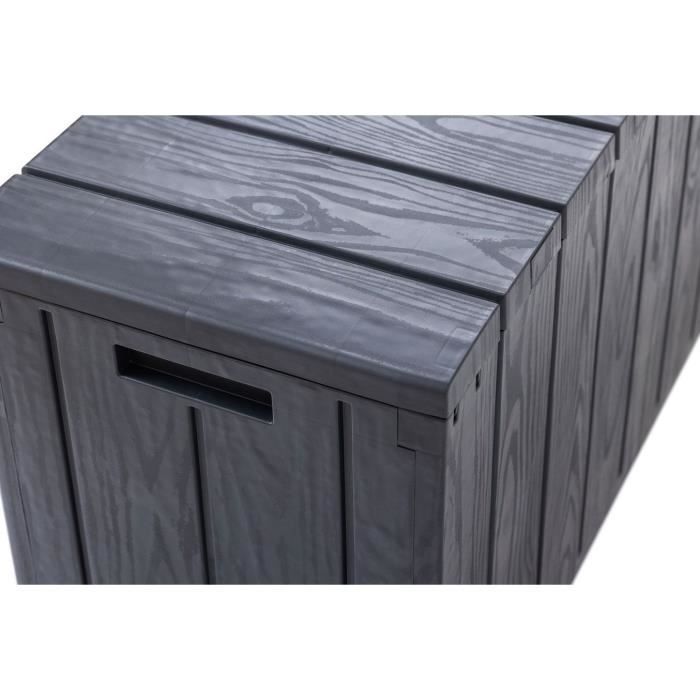 Förvaringslåda för trädgården - Harts - MULTIBOX BRAVO - Antracitgrå - 270L - 117,5x45x56 cm