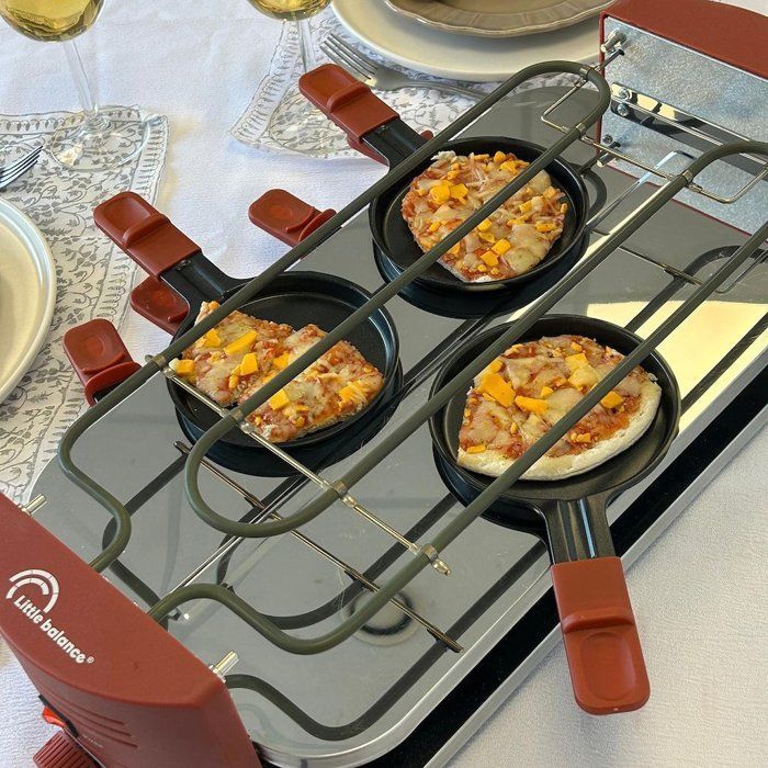 Parrilla de raclette 3 en 1 - LITTLE BALANCE - Fiesta divertida - 8 personas - 1600 W - Chili