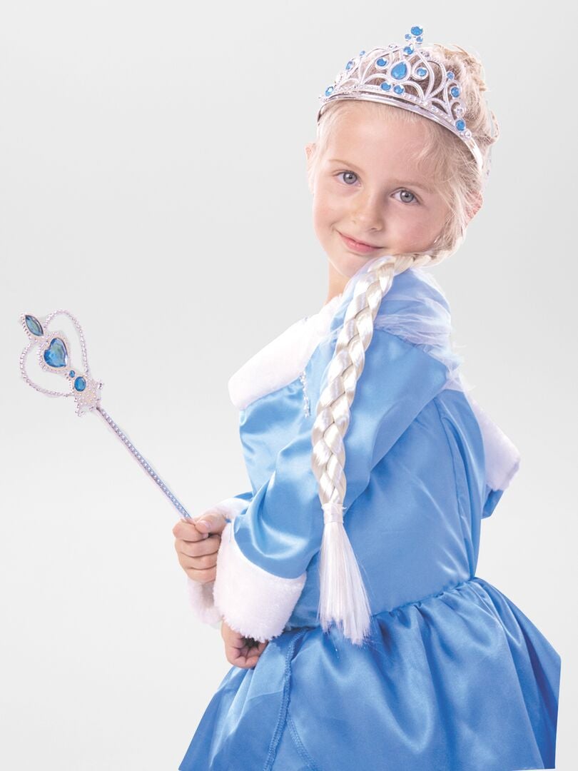 Conjunto de tiara de princesa + varita + pinza para el cabello - AZUL
