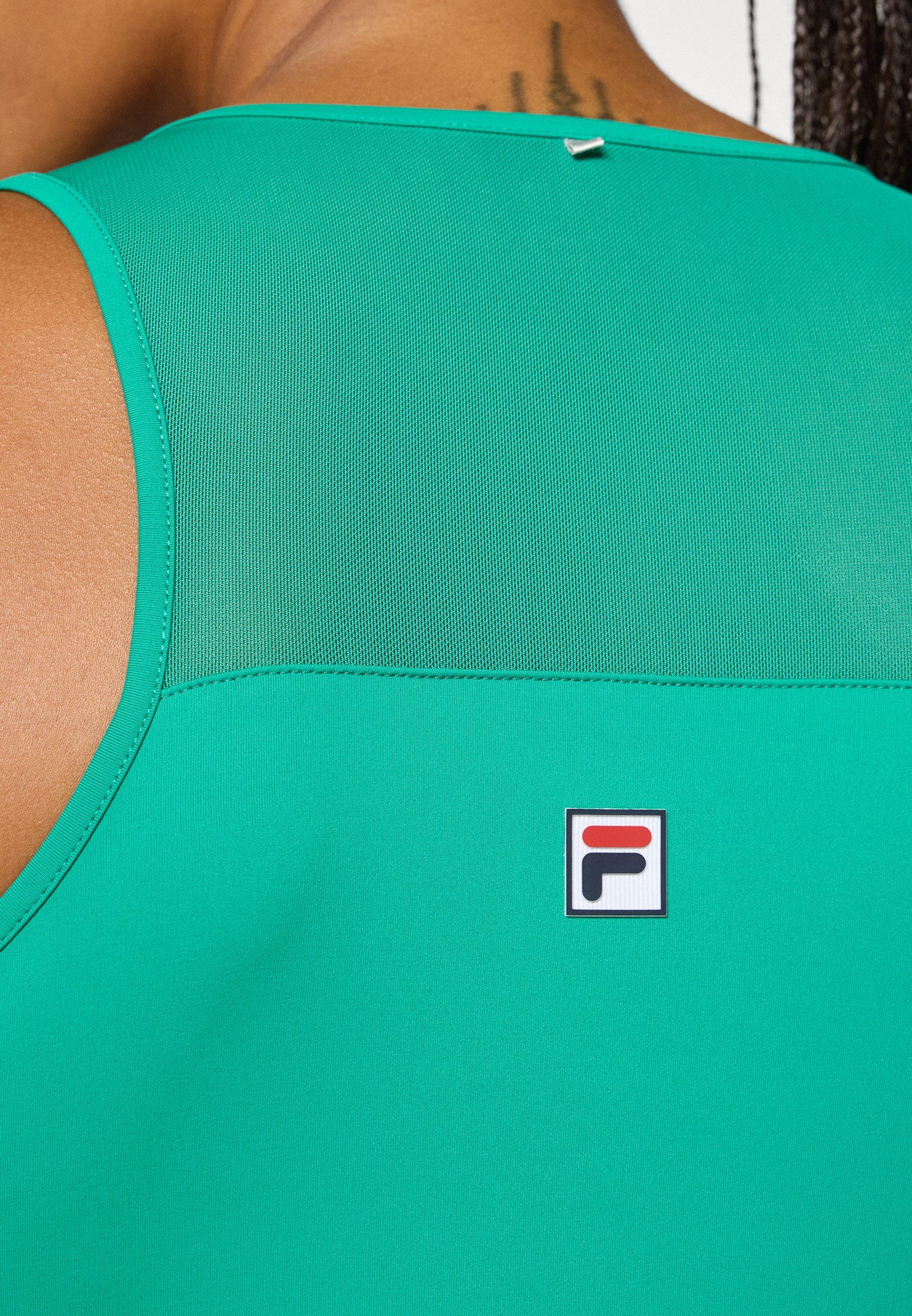 Vestido Fila FRANJA - Vestido de malha - verde quadra