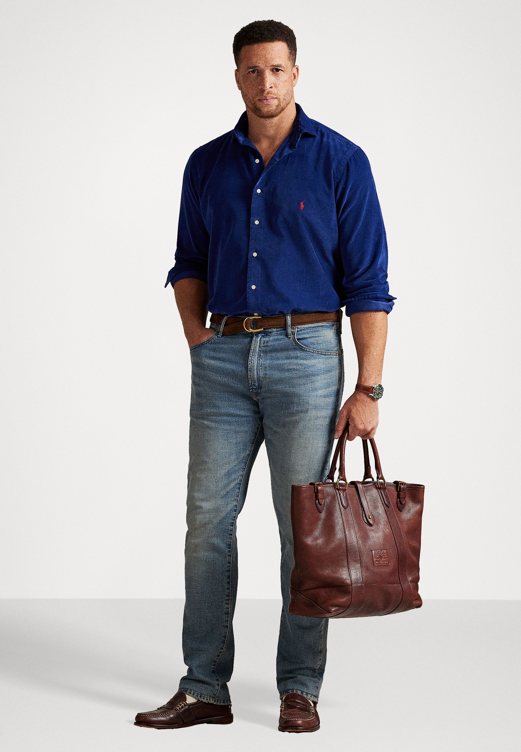 Polo Ralph Lauren Big & Tall CAMICIA IN VELLUTO A CORDONE A NUCLEI FINE-WALE - Camicia - acqua dolce