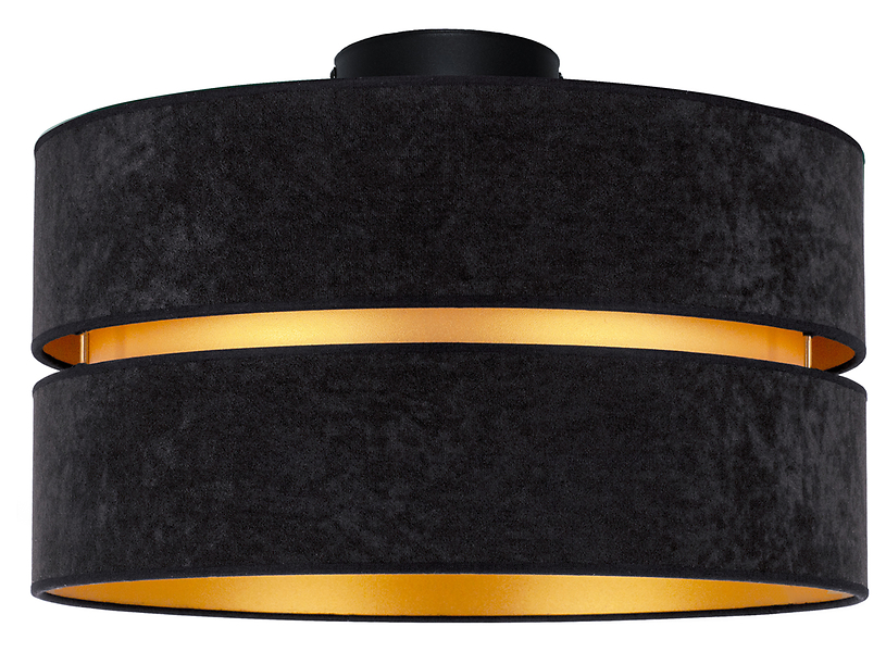 Lampa sufitowa Duo welurowa czarno-złota