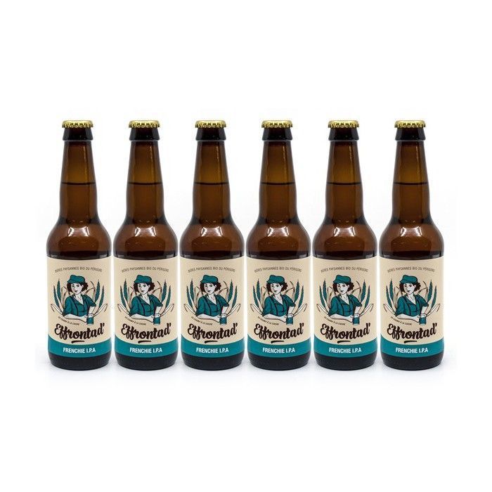 Pack de 6 Bières Blanches Artisanales Frenchies IPA Brasserie Effrontad' Bio 33cl